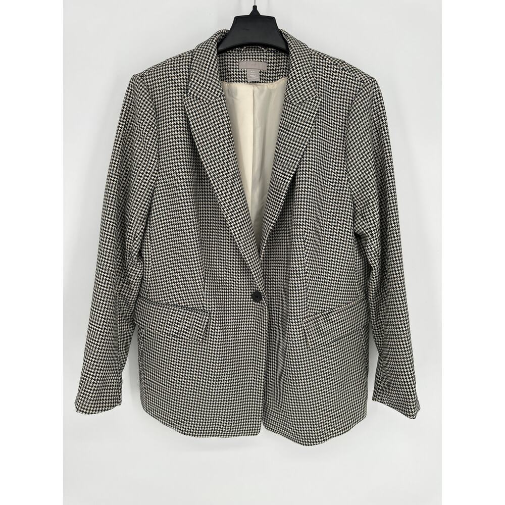 OVERSIZED TWILL BLAZER- Women’s  XL- Black/Tan